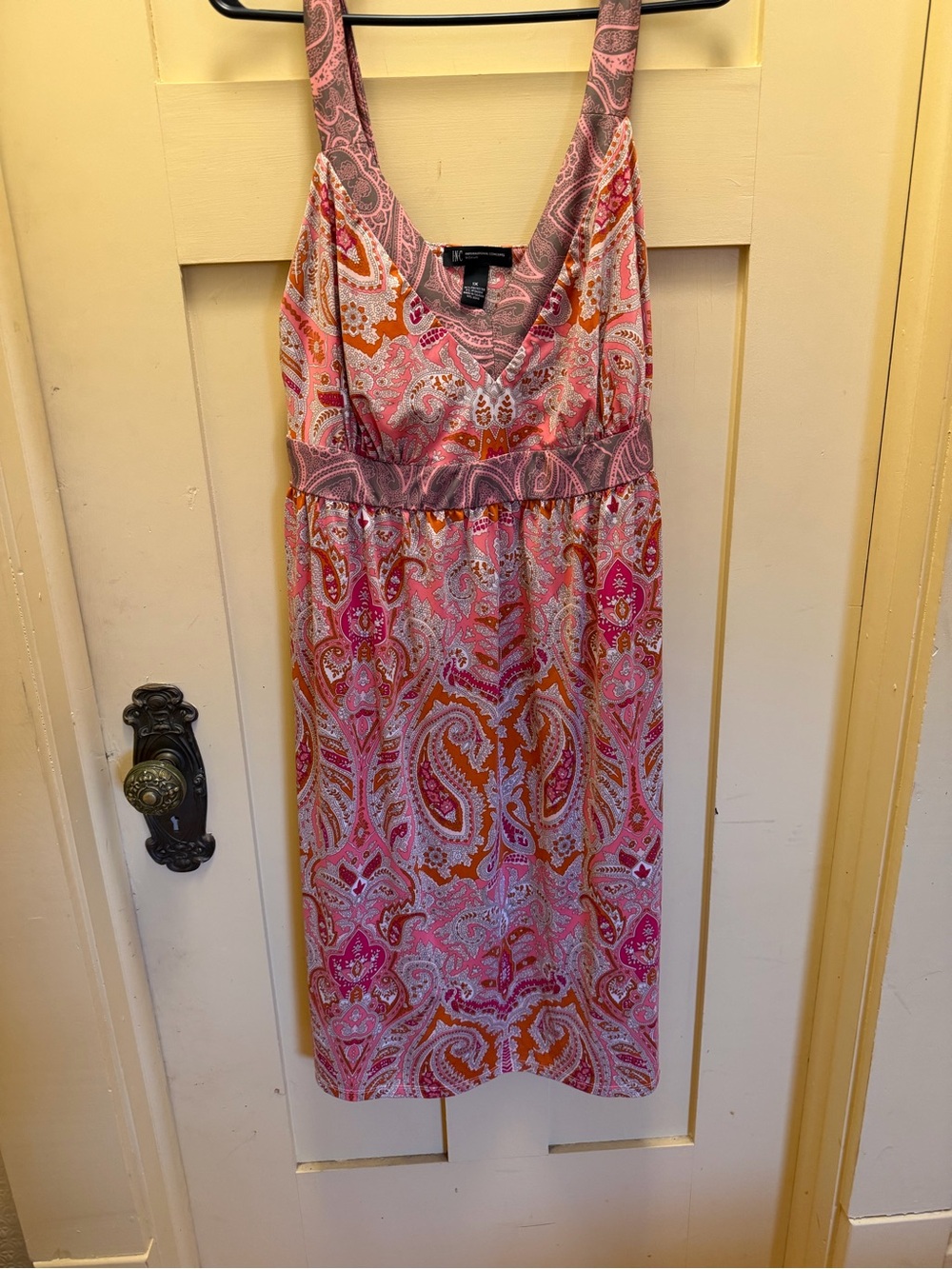 INC International Concepts Pink and Orange Paisley Mini Dress